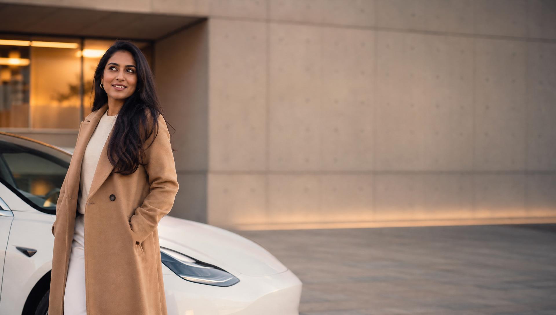 Emaan A., now driving a Tesla Model 3