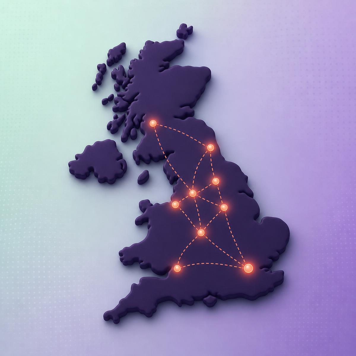 UK map showing WeCarFinance city coverage